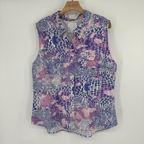 Silver Bait Women's Performance UPF 50 Button Down Fishing Shirt Top Size XL - Picture 2 of 12